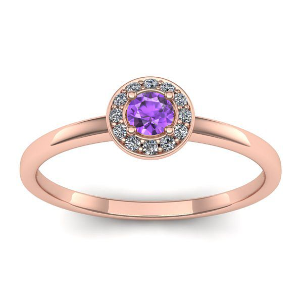 Inel de logodna cu ametist rotund