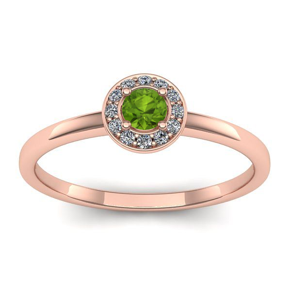 Inel logodna cu peridot rotund