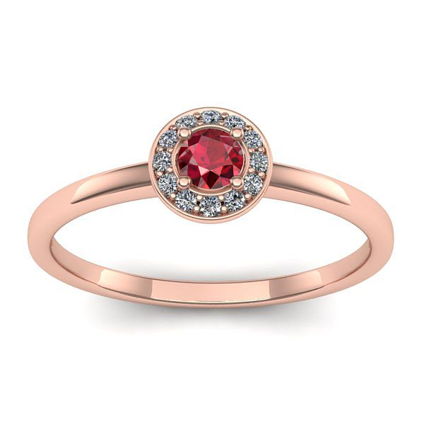 Inel de logodna cu rubin rotund