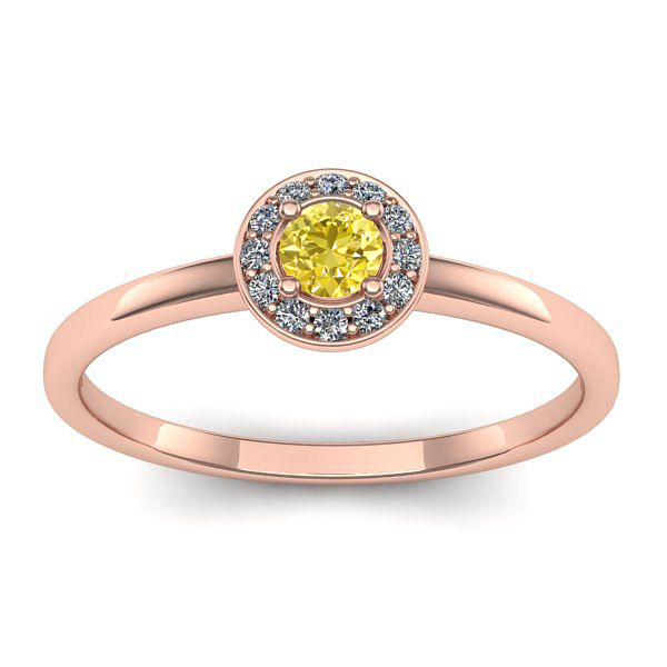 Inel de logodna cu safir galben rotund