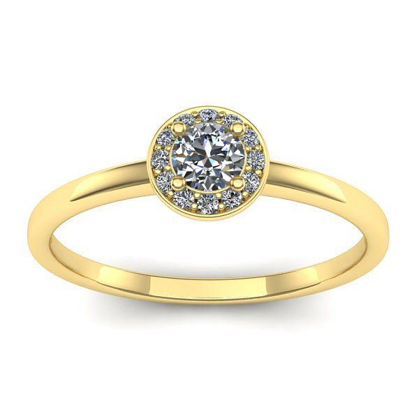 Inel logodna cu diamant rotund