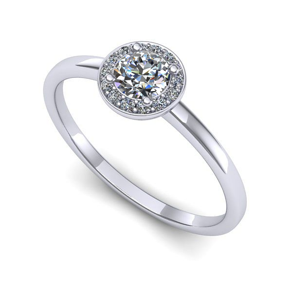 Inel logodna din aur alb cu diamant