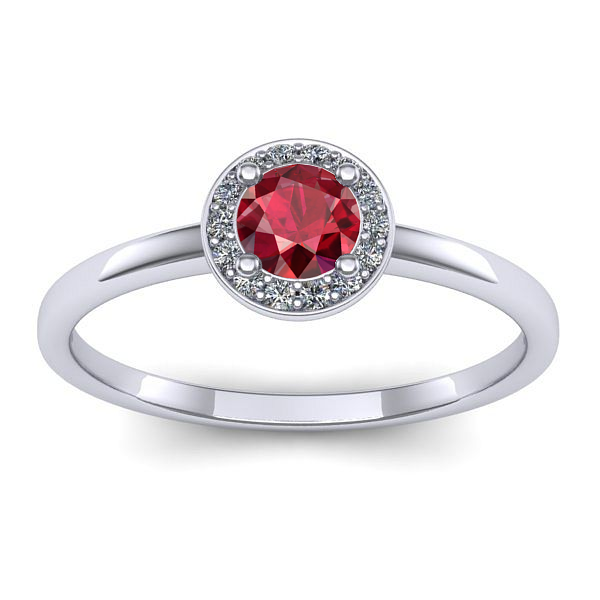 Inel de logodna cu rubin rotund