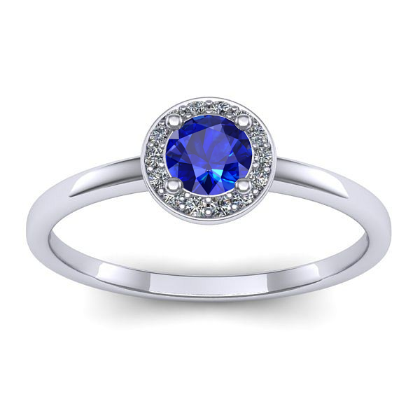 Inel logodna cu safir rotund