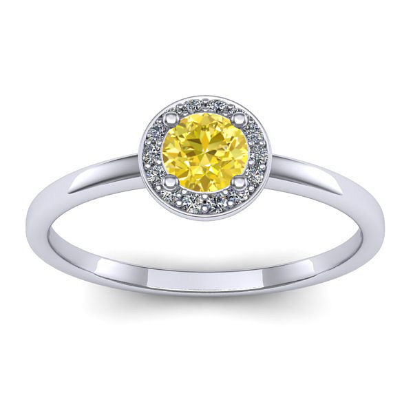 Inel de logodna cu safir galben rotund