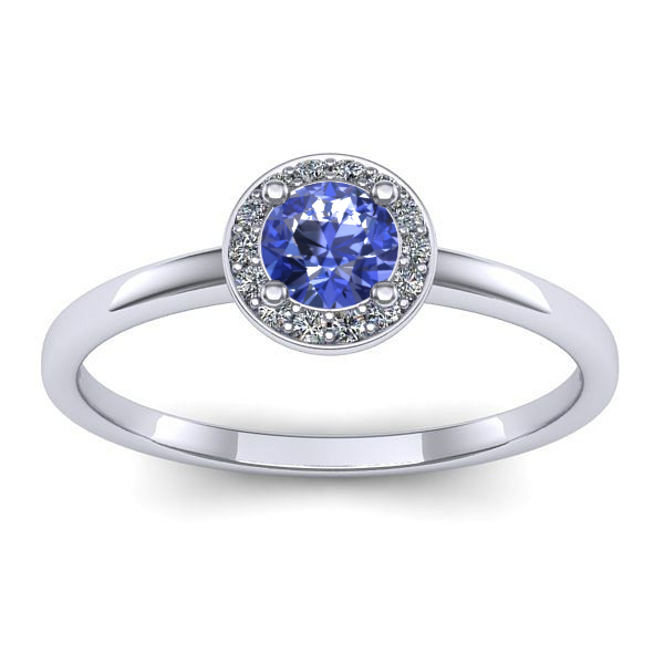 Inel de logodna cu tanzanit rotund