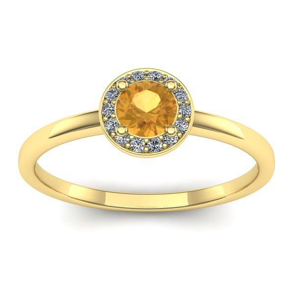 Inel de logodna cu citrin rotund