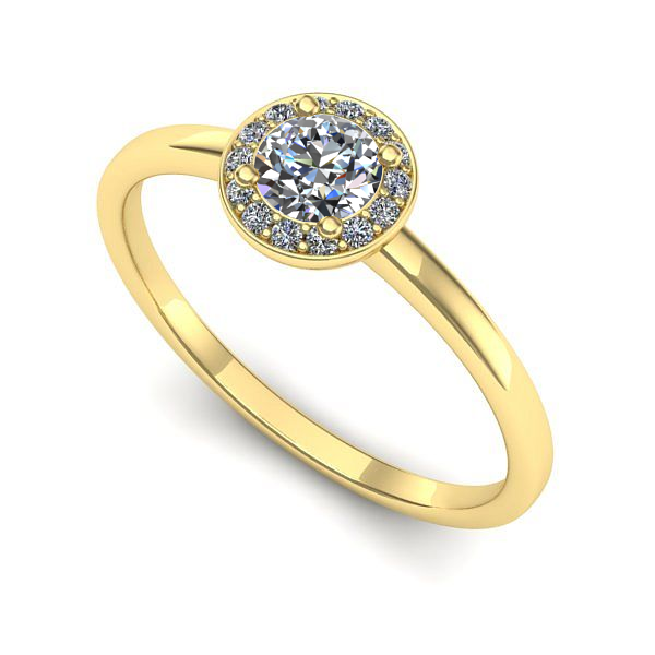 Inel de logodna din aur galben cu diamant