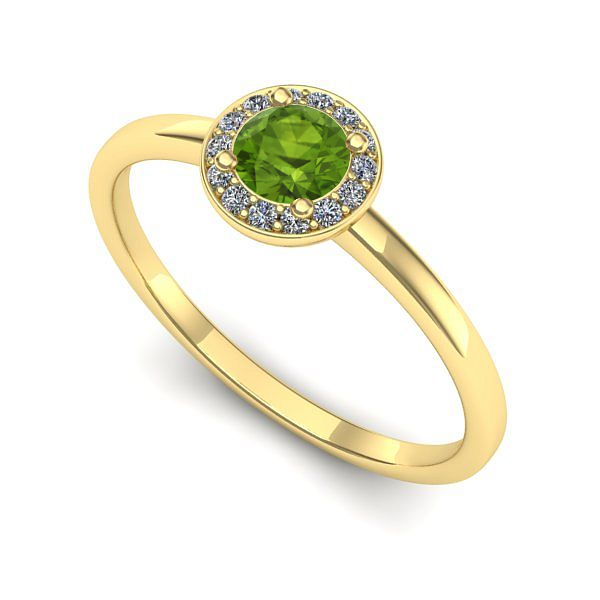 Inel de logodna din aur galben cu peridot