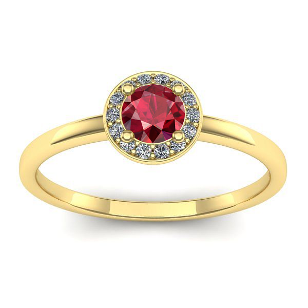 Inel de logodna cu rubin rotund