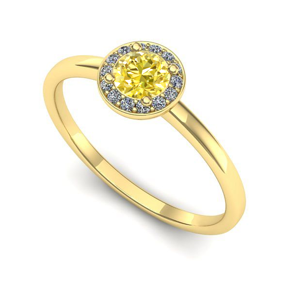 Inel de logodna din aur galben cu safir galben
