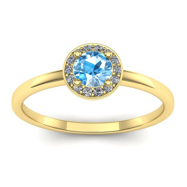 Inel logodna cu topaz blue rotund