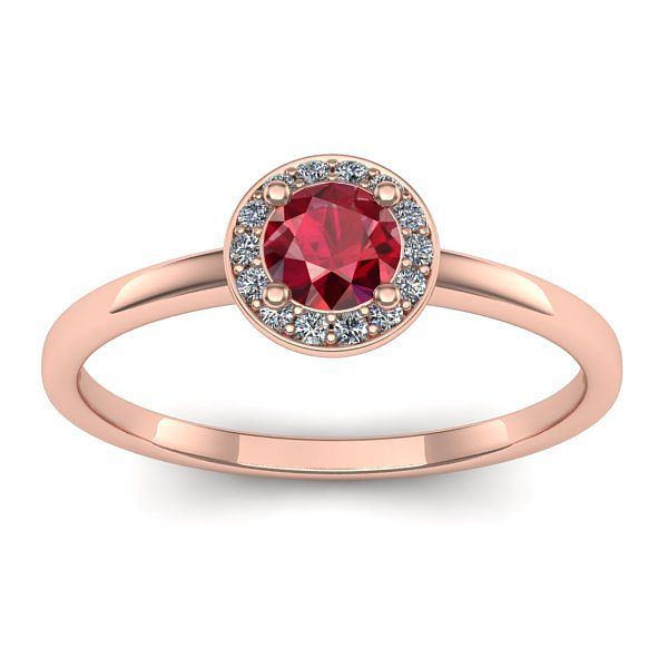 Inel cu rubin rotund