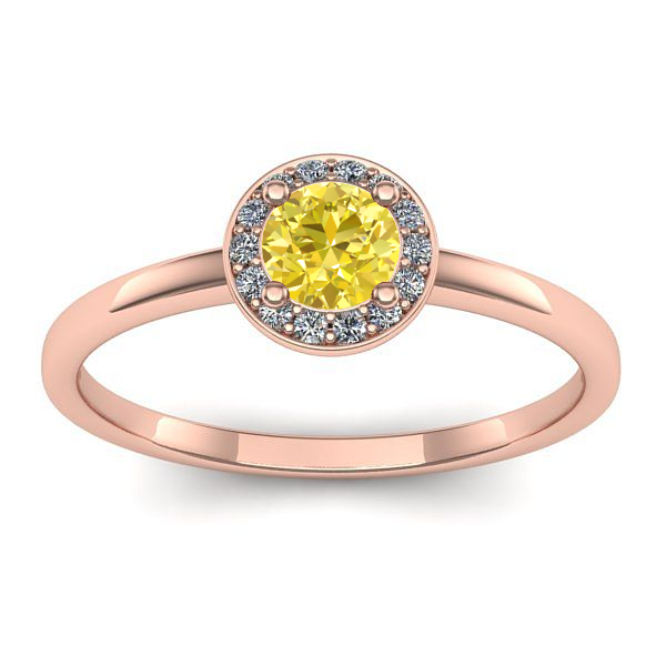 Inel cu safir galben rotund