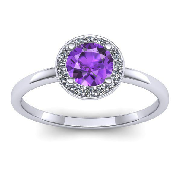 Inel cu ametist rotund