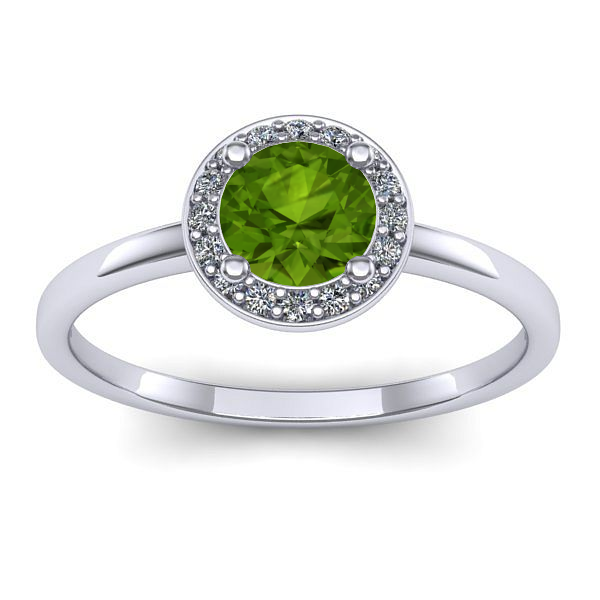 Inel cu peridot rotund