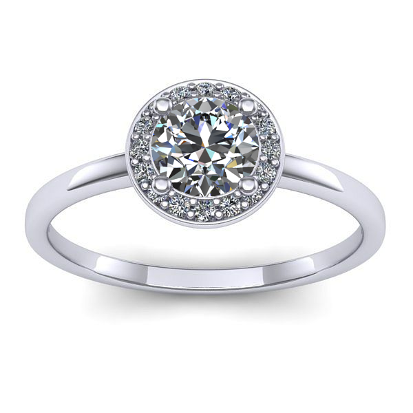 Inel cu diamant de laborator rotund