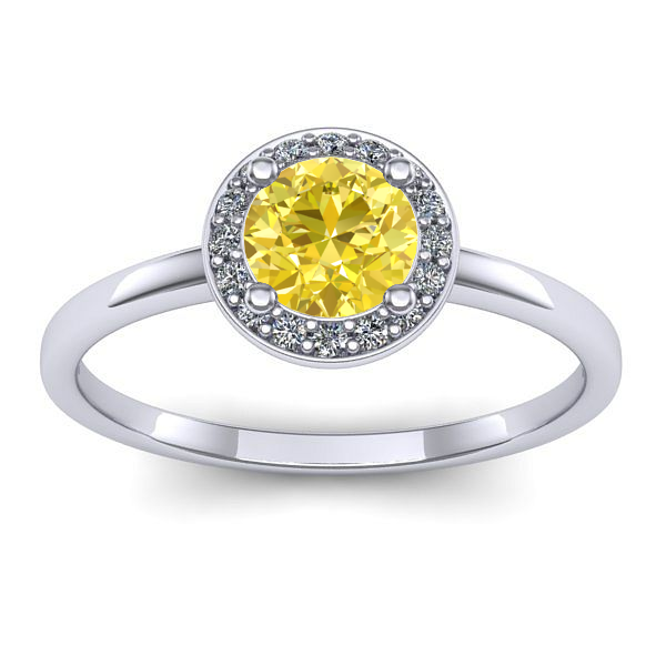 Inel cu safir galben rotund