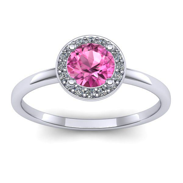 Inel de logodna cu safir roz rotund