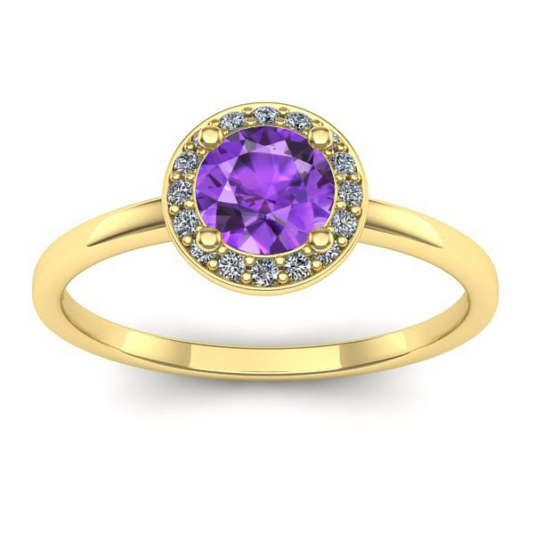 Inel de logodna cu ametist rotund