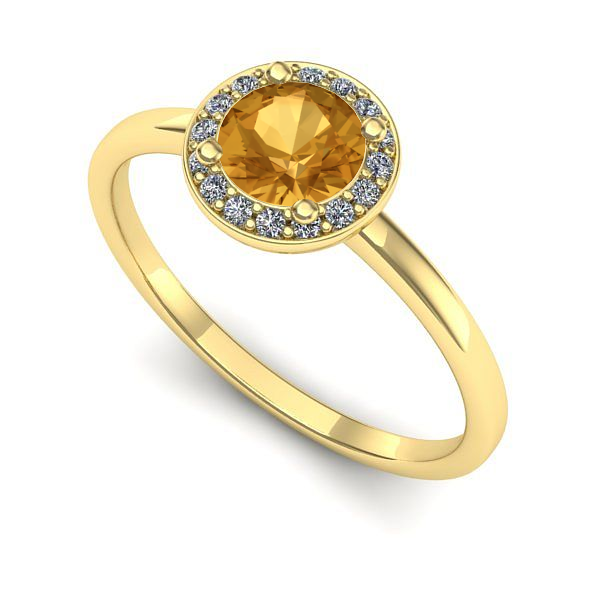 Inel din aur galben cu citrin