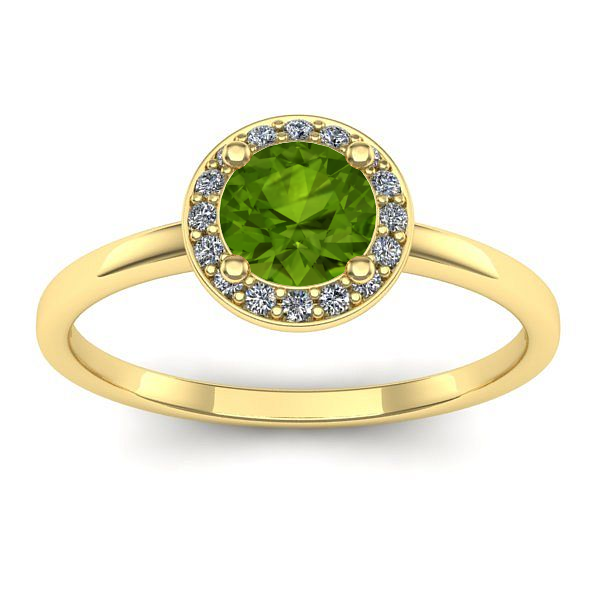 Inel logodna cu peridot rotund