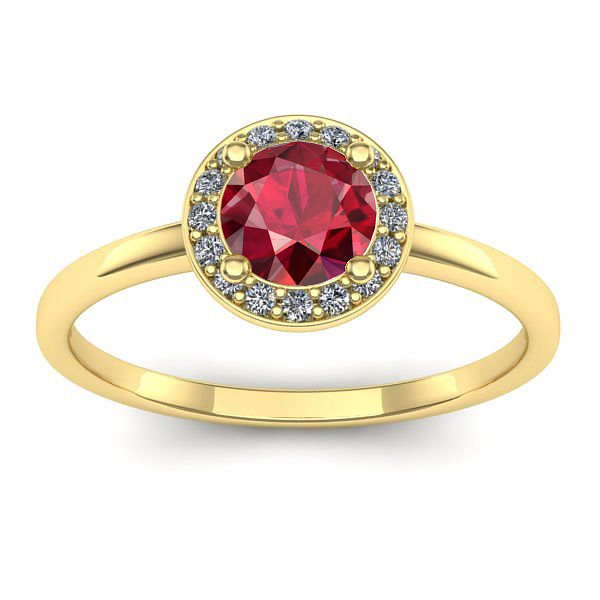 Inel logodna cu rubin rotund