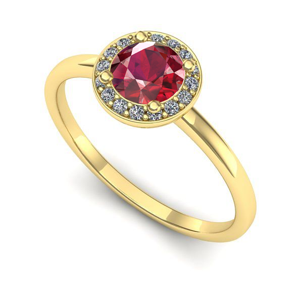 Inel din aur galben cu rubin