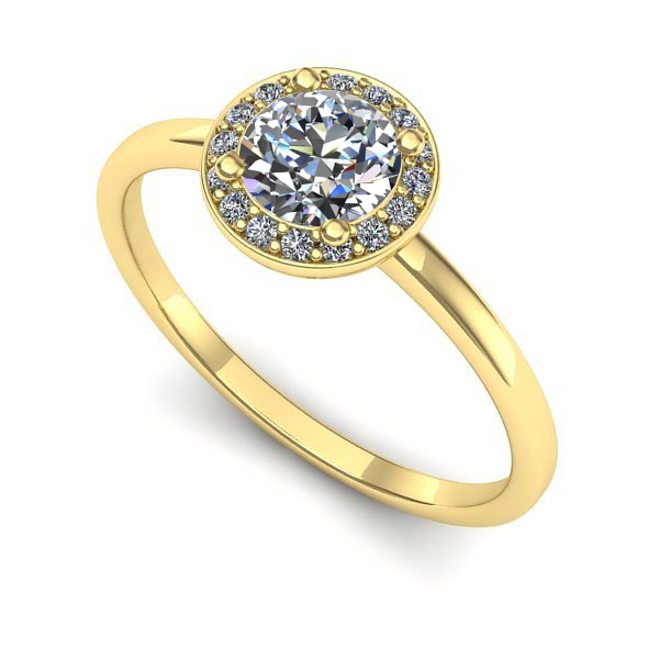 Inel de logodna din aur galben cu diamant de laborator