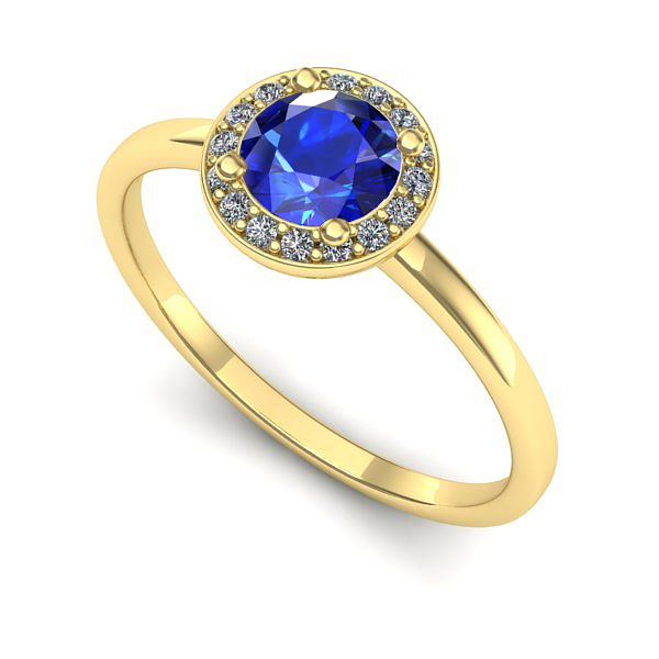 Inel din aur galben cu safir