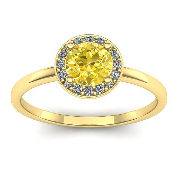 Inel logodna cu safir galben rotund