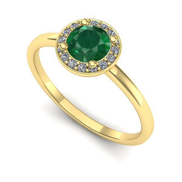 Inel din aur galben cu smarald