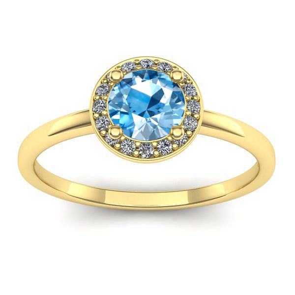 Inel de logodna cu topaz blue rotund