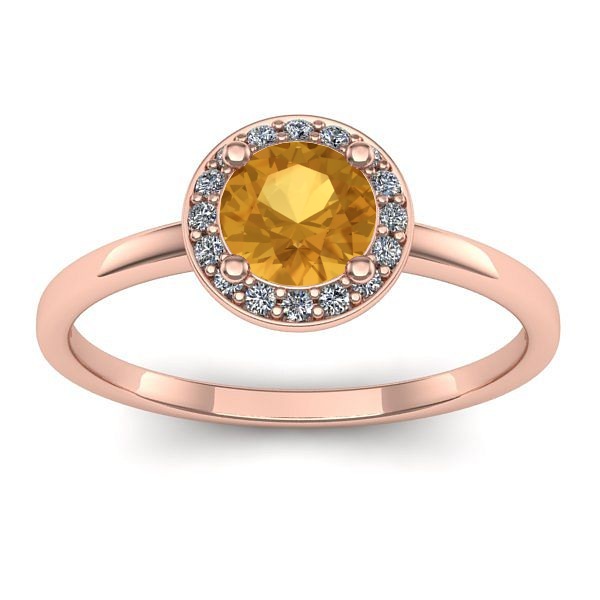 Inel de logodna cu citrin rotund