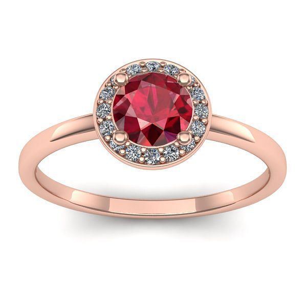 Inel de logodna cu rubin rotund