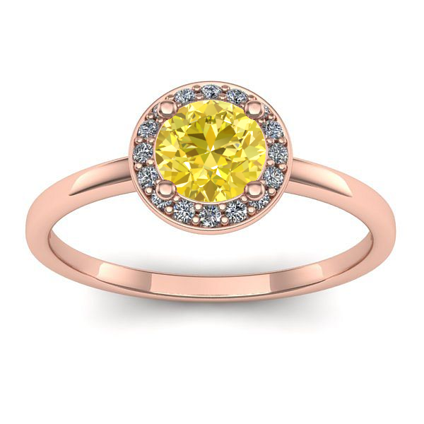 Inel cu safir galben rotund