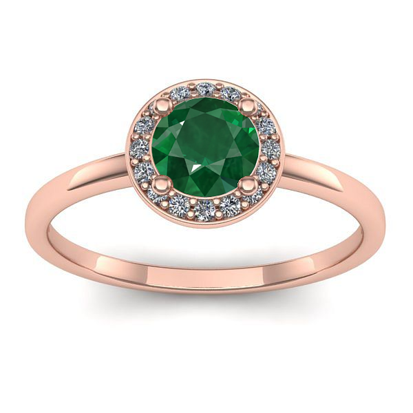 Inel cu smarald rotund