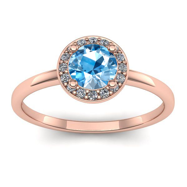 Inel cu topaz blue rotund