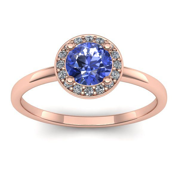 Inel logodna cu tanzanit rotund