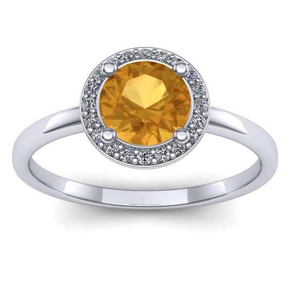Inel de logodna cu citrin rotund