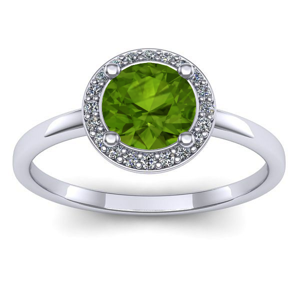 Inel cu peridot rotund