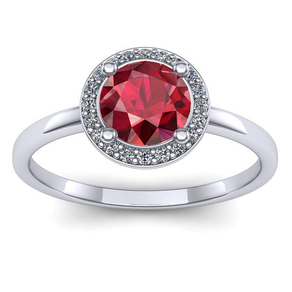 Inel de logodna cu rubin rotund