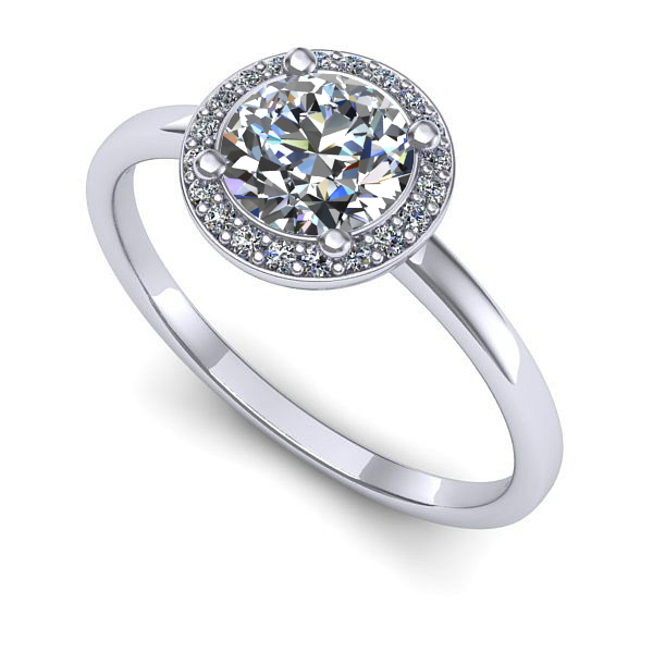 Inel din aur alb cu safir alb