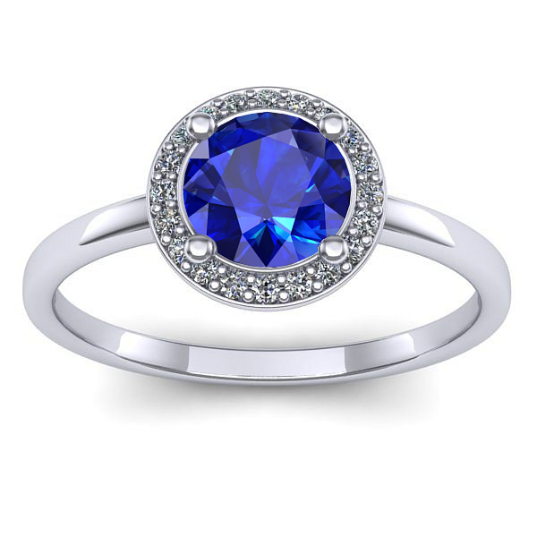 Inel logodna cu safir rotund