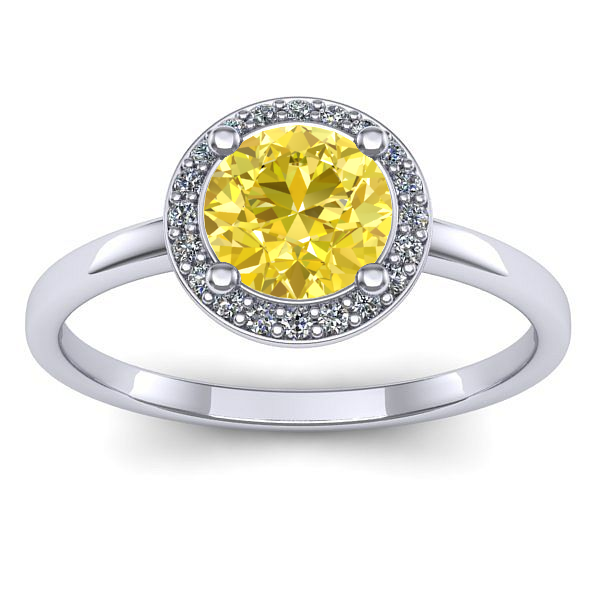 Inel logodna cu safir galben rotund