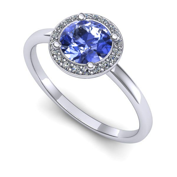 Inel de logodna din aur alb cu tanzanit