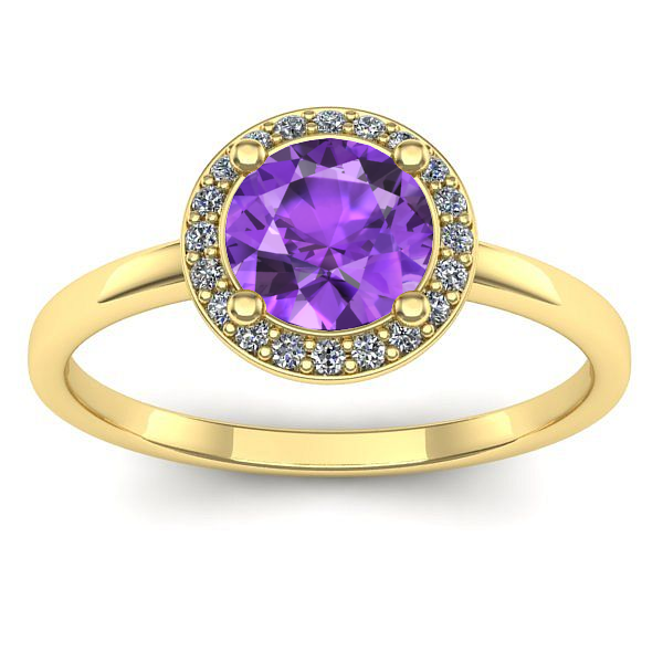 Inel logodna cu ametist rotund