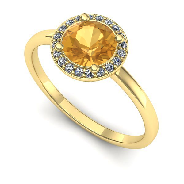 Inel de logodna din aur galben cu citrin