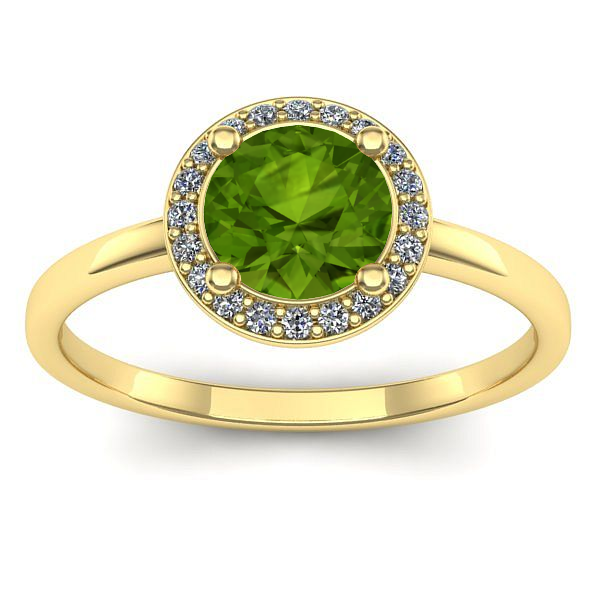 Inel de logodna cu peridot rotund