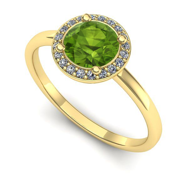 Inel de logodna din aur galben cu peridot